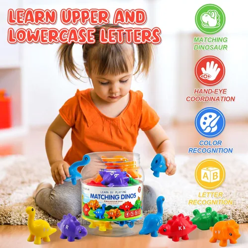Miniatura 6 de Juguetes de aprendizaje Montessori para niños pequeños de 1 a 3, juguete de motricidad fina de letras coincidentes, juegos de alfabeto