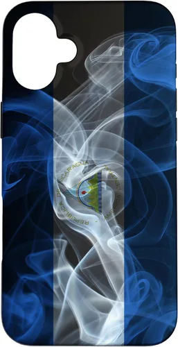 Miniatura 22 de iPhone 13 Pro Max Smoky Nicaragua Flag - Funda de orgullo nicaragüense estilo humo