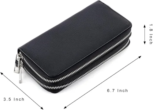 Miniatura 4 de Abberry Cartera de pulsera con doble cremallera para mujeres, mujeres y niñas