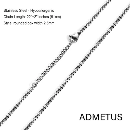 Miniatura 6 de ADMETUS Collar de plata de ley 925 con diseño de santo patrón, collar de amuleto, joyería de cruz para hombre con cadena Rolo de 0.098 in, 22