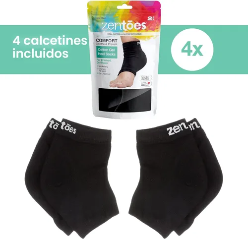 Miniatura 3 de ZenToes Calcetines hidratantes para tratamiento de talón agrietado, vitamina E, calcetines de talón con infusión de aceite de oliva y aceite