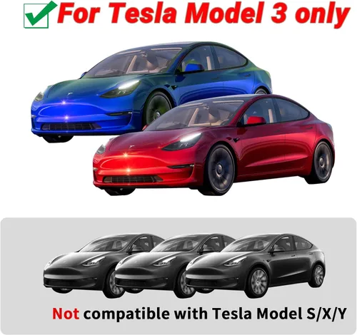 Miniatura 5 de Accesorios de emblema para Tesla Model 3 Logo Sticker 2023 2022-2017 Model 3 Calcomanías (negro)