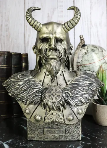 Miniatura 2 de Ebros Shapeshifter Half God and Half Jotunn Loki Busto Estatua 10.25 pulgadas de alto nórdico vikingo dios del trickster príncipe Asgard figura