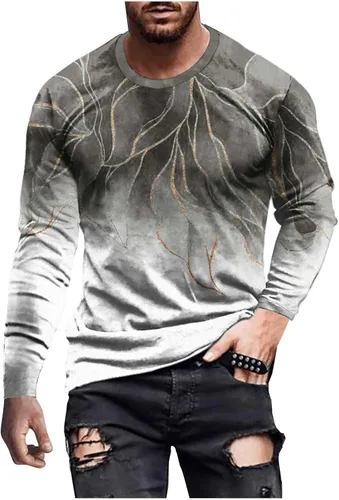 Miniatura 7 de Camisetas de diseñador para hombre, diseño de moda, estampado gráfico 3D, manga larga, casual, para entrenamiento, tallas grandes, para otoño