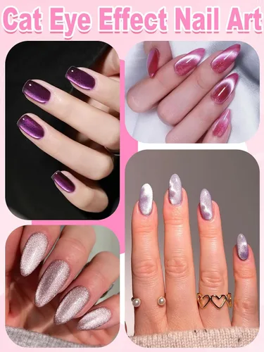 Miniatura 6 de TOROKOM 54 piezas magnéticas de ojo de gato para uñas, 54 piezas 3 en 1, esmalte de uñas de gel de ojo de gato, potente juego de imanes de uñas