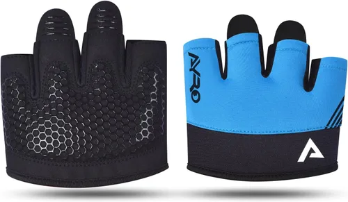 Miniatura 8 de AYRO Guantes de entrenamiento mínimos, guantes cortos parciales de gimnasio para levantamiento de pesas con almohadillas de agarre para hombres
