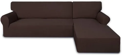 Miniatura 10 de PureFit - Fundas superelásticas para sofá modular en L, 2 fundas de elastano antideslizantes con borde elástico, ideal para niños y mascotas