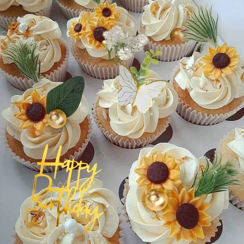 Miniatura 4 de 34 Piezas Decoraciones de Pastel Bohemias de Girasol Decoraciones de Pastel de Mariposa Decoraciones de Pastel de Feliz Cumpleaños con Bolas