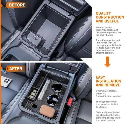 Miniatura 4 de TACORBO - Organizador de consola central compatible con Nissan Sentra 2020 2021 2022 2023 2024 2025, accesorios secundarios, caja de almacenamiento