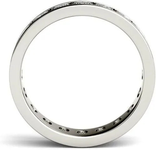 Miniatura 3 de Anillo de moissanita de corte excelente en plata de ley 925 para compromiso de hombres y bodas