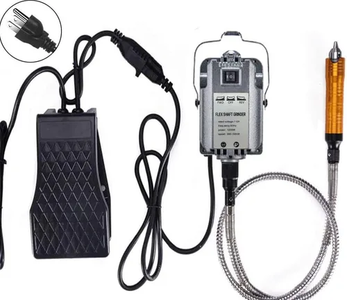 Miniatura 2 de Amoladora de eje flexible de 1200 W, herramienta giratoria eléctrica para colgar, rotación hacia adelante y hacia atrás, kit de reparación de joyas