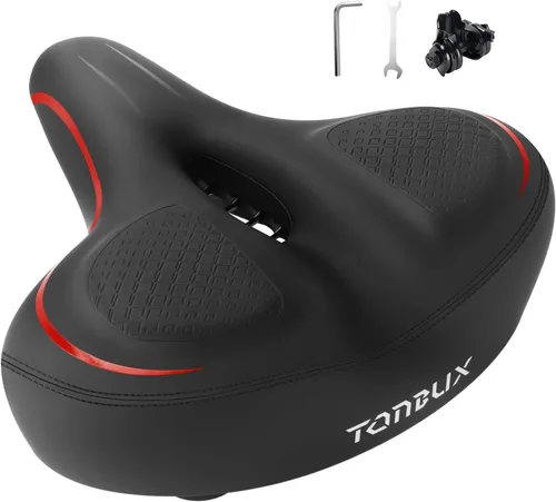 Miniatura 8 de TONBUX Wide Bike Seat for for Men & Women, Comfortable Peloton Bike Seat Cushion, Large Bicycle Seat for Stationary, Exercise, Ebike, Cruiser