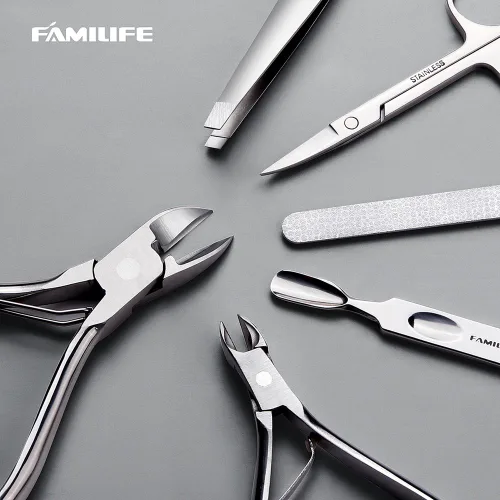 Miniatura 9 de FAMILIFE - Kit de manicura profesional para uñas, 11 en 1, de acero inoxidable, con estuche de viaje portátil de cuero negro, regalos de lujo para él