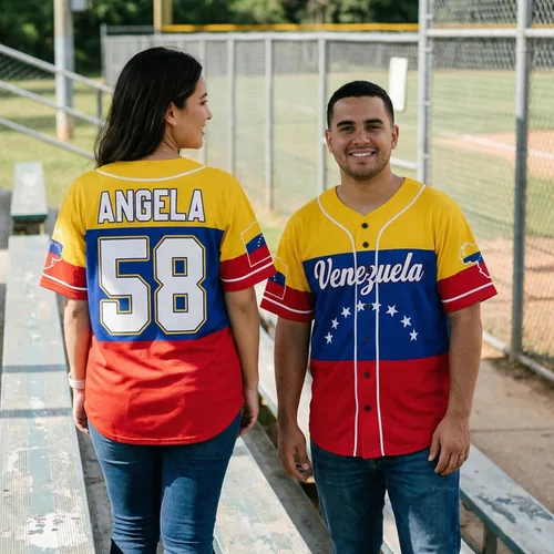 Miniatura 2 de Camiseta de béisbol personalizada de Venezuela - Camisetas deportivas personalizadas del orgullo Veneka con número de nombre, camisas de Beisbol