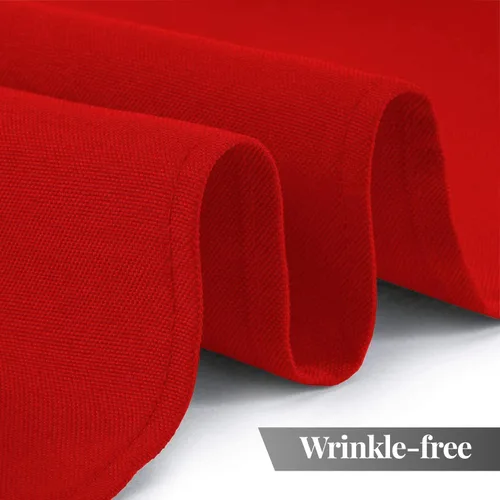 Miniatura 3 de Mantel rectangular de 60 x 102 pulgadas, mantel para mesas de 6 pies, poliéster lavable Rojo