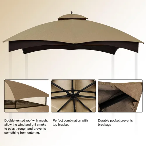 Miniatura 6 de COOSHADE Riplock - Toldo de repuesto para cenador independiente Lowe's Allen Roth #GF-12S004B-1 (Jaque)
