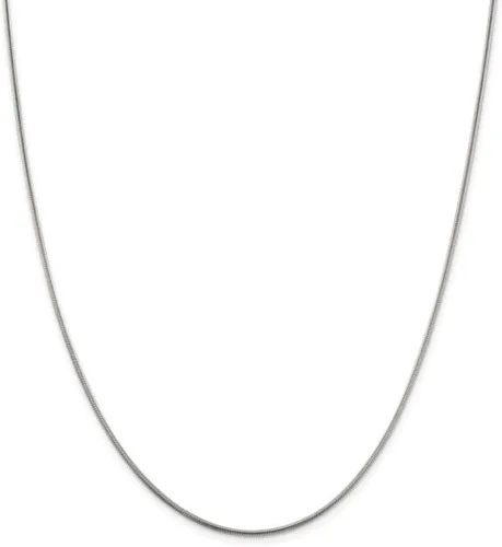 Miniatura 13 de Plata de ley 0.079 in (2 mm), 0.098 in (2.5 mm), 0.118 in (3 mm), 0.157 in (4 mm), 0.197 in (5 mm), cadena de serpiente redonda, collar de cadena
