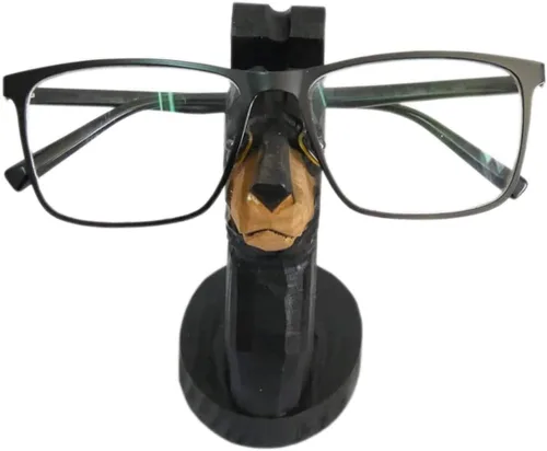Miniatura 2 de Red Dollar Soporte para anteojos de animales tallados en madera hecha a mano, lindo soporte de exhibición de lentes de sol, mesita de noche