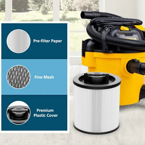 Miniatura 3 de DXVC6910 - Filtro de cartucho de repuesto compatible con aspiradora DeWalt DXV06P DXV09P DXV10P DXV10PL DXV10SA DXV12P DXV14P DXV16P para aspiradora