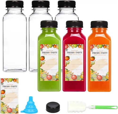 Miniatura 23 de TOMNK 12pcs 2oz Plastic Shot Juice Bottles with Caps, Reusable Clear Bulk Beverage Containers for Ginger Shot, Juice, Milk and Other Beverages