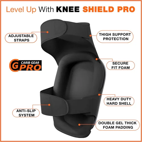 Miniatura 3 de CARIB GEAR PRO USA Rodilleras de Trabajo para Hombres y Mujeres de Construcción de Doble Gel Resistente con Correas Antideslizantes para Pisos