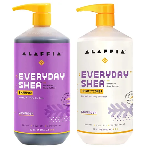 Miniatura 8 de Alaffia Champú y acondicionador, lavanda – EveryDay Shea Sulfate-Free Shampoo y acondicionador Set con manteca de karité y aceite de coco, 16 oz Ea