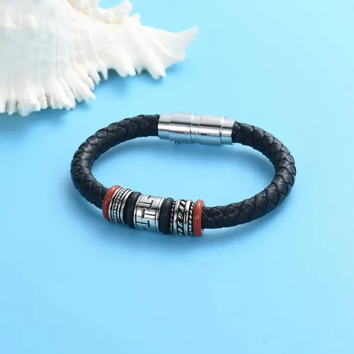 Miniatura 4 de Oinsi Pulsera trenzada de cuero auténtico, joyería de cremación para cenizas para hombres y mujeres, pulsera de urna conmemorativa de recuerdo
