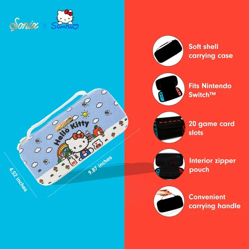 Miniatura 7 de Sonix x Sanrio Carrying Case for Nintendo Switch 1, Protective Travel Case Good Morning Hello Kitty