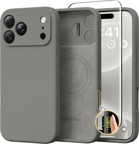 Miniatura 110 de GolbinBox Funda magnética para iPhone 17, compatible con MagSafe, cubierta de silicona integrada para control de cámara, funda de silicona líquida a