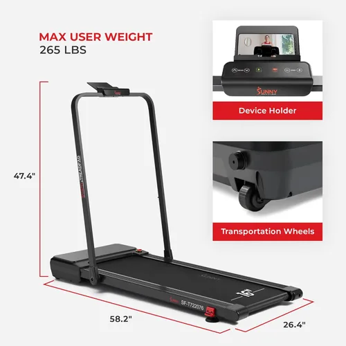 Miniatura 7 de Sunny Health & Fitness Treadpad® Treadmill with 6-Level Auto Incline & Exclusive SunnyFit® App Enhanced Bluetooth Connectivity