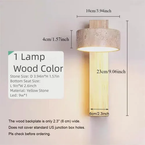 Miniatura 2 de Apliques de pared de travertino, accesorios de iluminación de piedra, iluminación de pared, lámparas de pared para sala de estar, dormitorio, LED