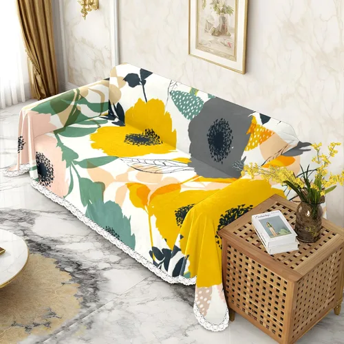 Miniatura 2 de Funda de sofá con estampado floral, fundas de sofá para sillón, funda resistente a las manchas, protector universal de muebles
