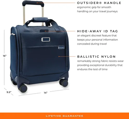 Miniatura 2 de Briggs & Riley Spinner, Azul Marino, 16-inch Baseline Cabin Bag, Cabina giratoria