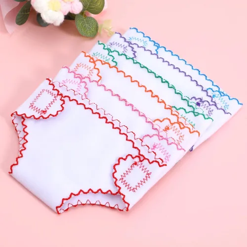 Miniatura 9 de Toyvian - Pañales de muñeca de bebé, 6 unidades, pañales de tela reutilizables, cinta ajustable para muñecas pequeñas, accesorios de ropa
