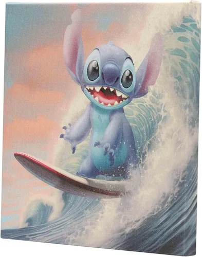 Miniatura 2 de Open Road Brands Disney Lilo and Stitch Surfing Gallery - Lienzo decorativo para pared, diseño de puntada divertida para el hogar