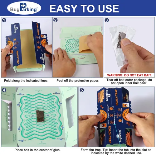 Miniatura 4 de Trampas para cucarachas para interiores, trampas de pegamento adhesivo para cucarachas, trampas para cucarachas, trampas para interiores y casas