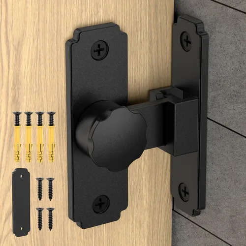 Miniatura 13 de Cerradura de Puerta de Granero de 90 Grados Resistente, Pestillo de Puerta Corredera de Aleación de Zinc para Granero, Jardín, Baño, Cerca, Níquel-1