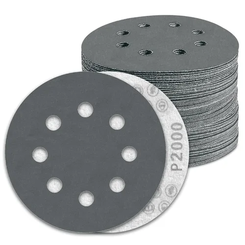 Miniatura 12 de 2 almohadillas de repuesto para lijadora de 5 pulgadas, 8 agujeros de gancho y bucle con 3 orificios para tornillos para lijadora orbital aleatoria