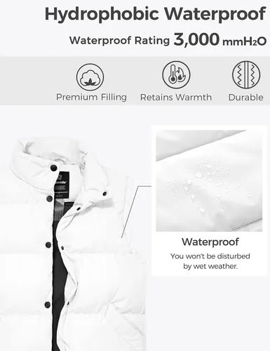 Miniatura 4 de Wantdo Chalecos acolchados para mujer, chaleco de invierno grueso, chaleco de burbujas cálido, abrigo de invierno