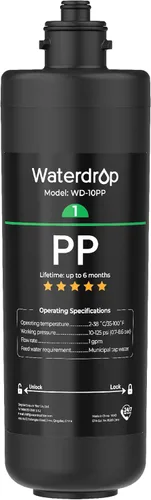 Miniatura 11 de Waterdrop WD-10PP - Filtro de agua para debajo del fregadero, repuesto para Waterdrop TSA y TSB y TSA-UF y TSB-ALK y TSB-CM y TSB-UF de 3 etapas