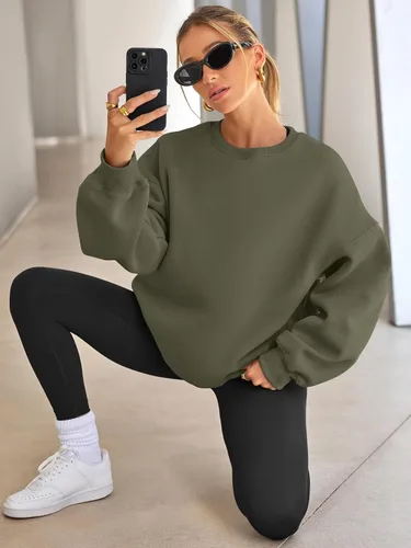 Miniatura 2 de EFAN - Sudaderas extragrandes para mujer, de vellón con capucha y cuello redondo, suéteres informales y cómodos, ropa de moda para invierno