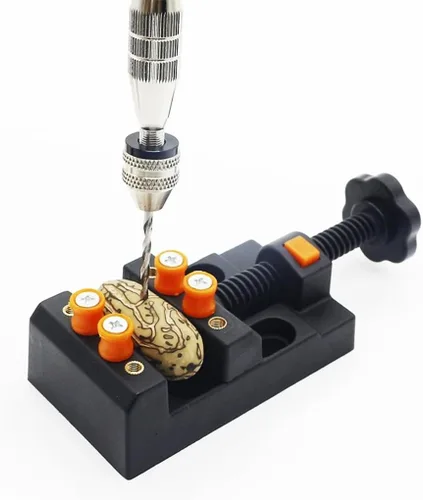 Miniatura 6 de Tvoip Herramienta de tallado artesanal de escultura de bricolaje, abrazadera de banco de mandíbula universal, mini prensa de taladro, tornillo