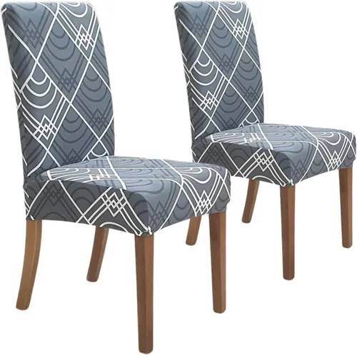 Miniatura 38 de SPRINGRICO Paquete de 6 fundas blancas para sillas de comedor, fundas elásticas para sillas de comedor con diseño floral, de elastano lavable