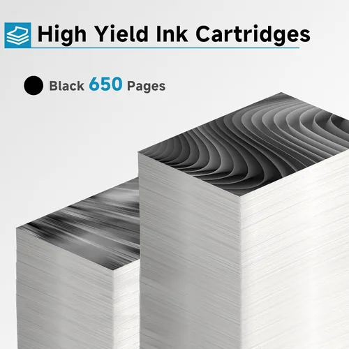Miniatura 4 de Skyink 65XL - Cartuchos de tinta negra de repuesto para HP Ink 65 XL (2 paquetes combinados negros), para HP65XL 5055, 5000, 5052, 5010, 5070, 5014