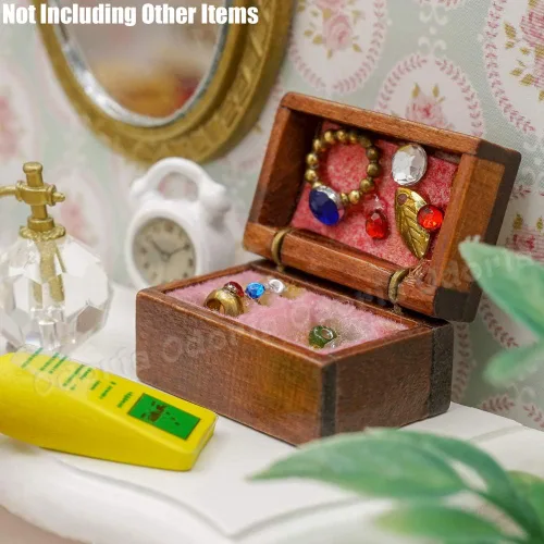 Miniatura 7 de Odoria Joyero miniatura 1/12, accesorios de decoración de casa de muñecas, A