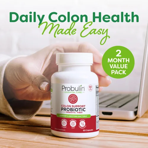 Miniatura 4 de Probulin Suplemento probiótico de apoyo para el colon, cápsulas probióticas para la salud intestinal, digestiva e inmunitaria para hombres