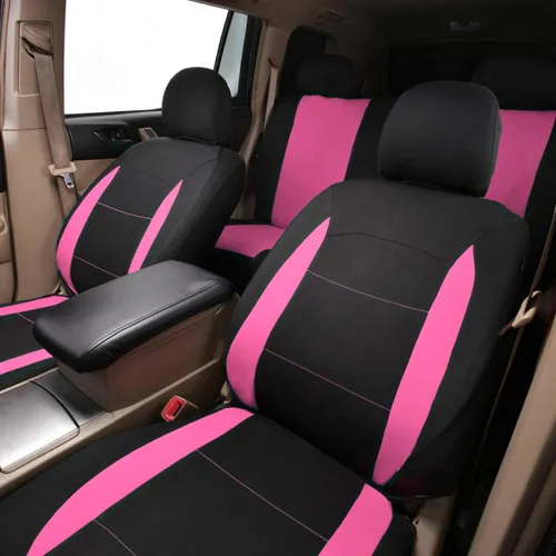 Miniatura 7 de Flying Banner Fundas de asiento de coche, asientos delanteros, asiento trasero, poliéster, protectores de asiento de automóvil, instalaciones Negro