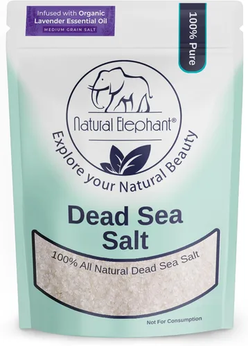 Miniatura 6 de Natural Elephant Sal de baño de lavanda del mar muerto y remojo de pies para relajarse y nutrir, 100% puro con aceite esencial de lavanda orgánico