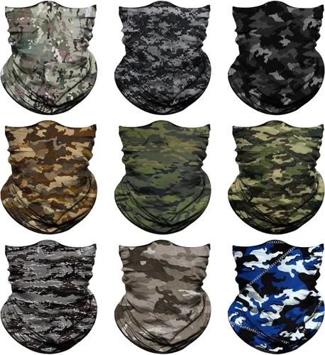 Miniatura 9 de Polaina para el cuello para hombres y mujeres, bandana para la cabeza, bufanda para la cara, cubrebocas, calentador, pasamontañas, sin costuras