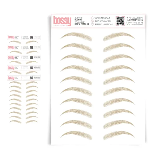 Miniatura 35 de 5 paquetes de tatuajes temporales para cejas, adhesivos impermeables para cejas, tatuajes falsos para el cabello tipo pelar de transferencia